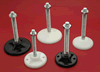 Adjustable feet with Zinc plated mild steel stem and plastic base